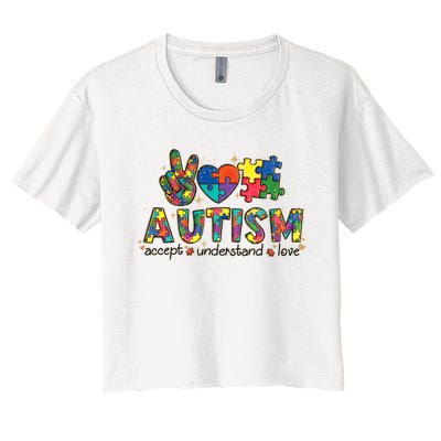 Autism Awareness Its Ok To Be Different Women's Crop Top Tee