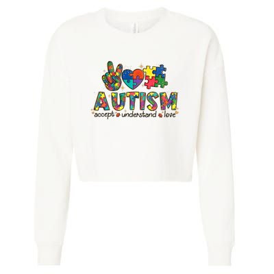 Autism Awareness Its Ok To Be Different Cropped Pullover Crew