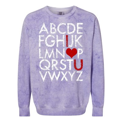 Alphabet ABC I Love You Valentines Day Colorblast Crewneck Sweatshirt