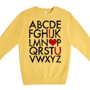 Alphabet ABC I Love You Valentines Day Premium Crewneck Sweatshirt