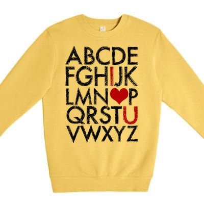 Alphabet ABC I Love You Valentines Day Premium Crewneck Sweatshirt