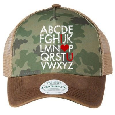 Alphabet ABC I Love You Valentines Day Legacy Tie Dye Trucker Hat