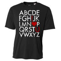 Alphabet ABC I Love You Valentines Day Cooling Performance Crew T-Shirt