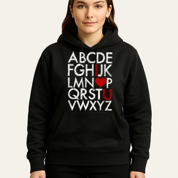 Alphabet ABC I Love You Valentines Day Hoodie
