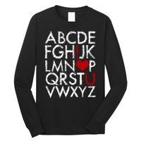 Alphabet ABC I Love You Valentines Day Long Sleeve Shirt