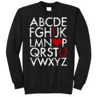 Alphabet ABC I Love You Valentines Day Sweatshirt