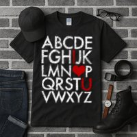 Alphabet ABC I Love You Valentines Day Tall T-Shirt