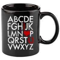 Alphabet ABC I Love You Valentines Day 11oz C Handle Ceramic Mug