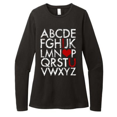 Alphabet ABC I Love You Valentines Day Womens CVC Long Sleeve Shirt