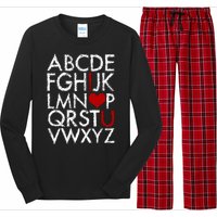 Alphabet ABC I Love You Valentines Day Long Sleeve Pajama Set