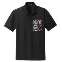 Alphabet ABC I Love You Valentines Day Dry Zone Grid Polo