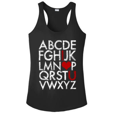 Alphabet ABC I Love You Valentines Day Ladies PosiCharge Competitor Racerback Tank