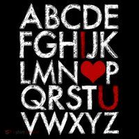 Alphabet ABC I Love You Valentines Day Cooling Performance Long Sleeve Crew
