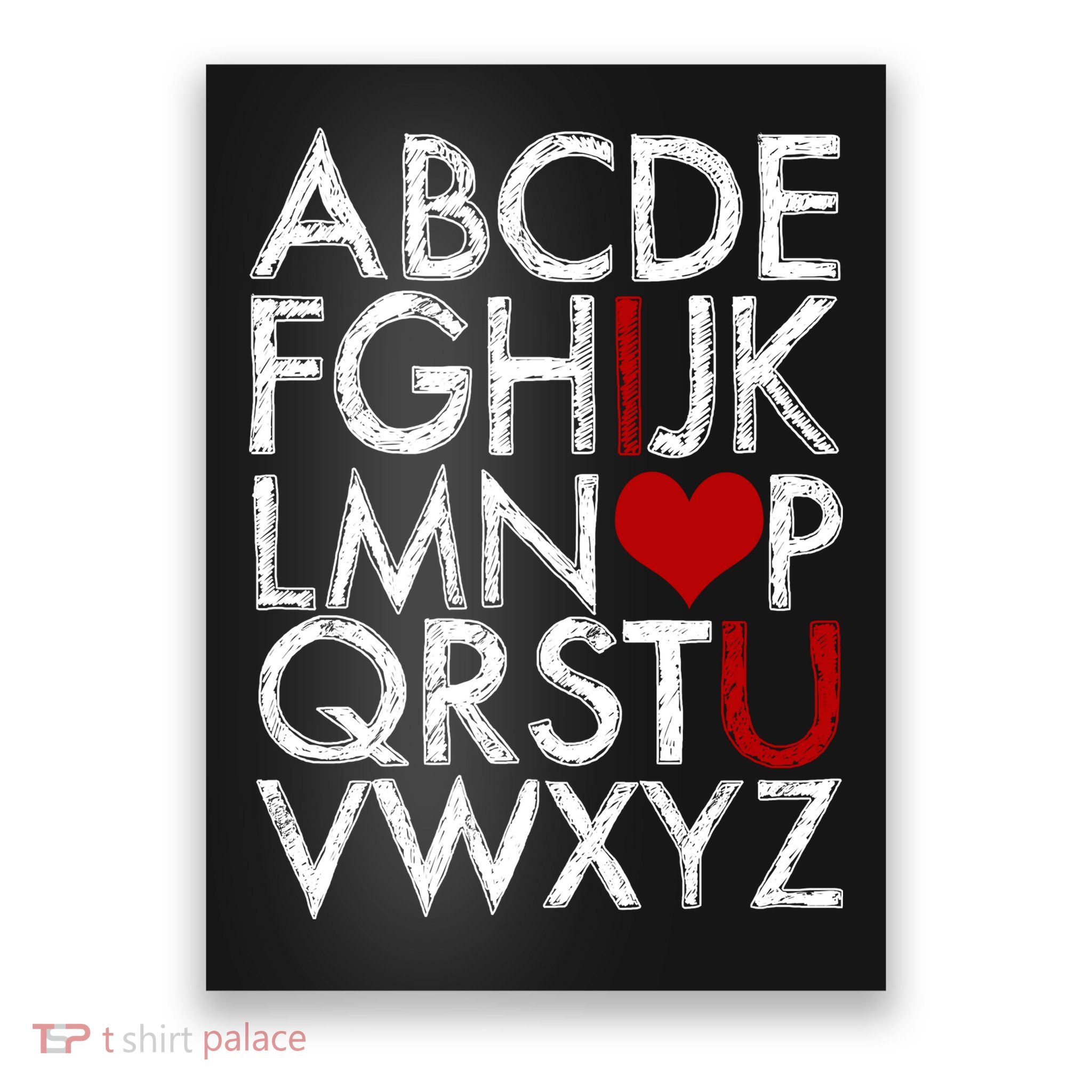 Alphabet ABC I Love You Valentines Day Poster