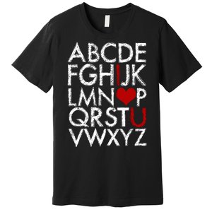 Alphabet ABC I Love You Valentines Day Premium T-Shirt