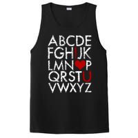 Alphabet ABC I Love You Valentines Day PosiCharge Competitor Tank