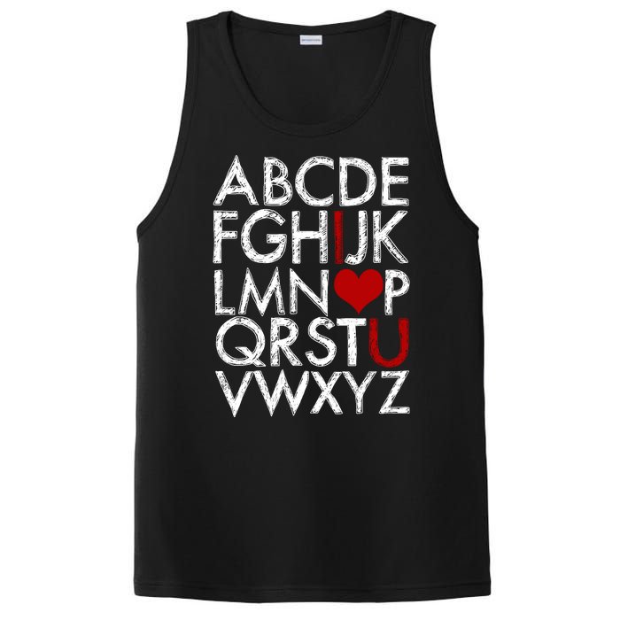 Alphabet ABC I Love You Valentines Day PosiCharge Competitor Tank