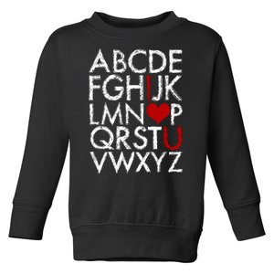 Alphabet ABC I Love You Valentines Day Toddler Sweatshirt