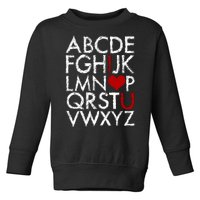 Alphabet ABC I Love You Valentines Day Toddler Sweatshirt