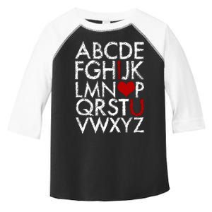 Alphabet ABC I Love You Valentines Day Toddler Fine Jersey T-Shirt