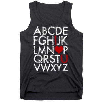 Alphabet ABC I Love You Valentines Day Tank Top