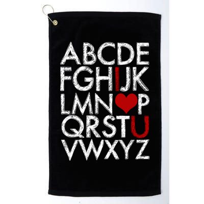 Alphabet ABC I Love You Valentines Day Golf Towel