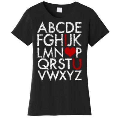 Alphabet ABC I Love You Valentines Day Women's T-Shirt