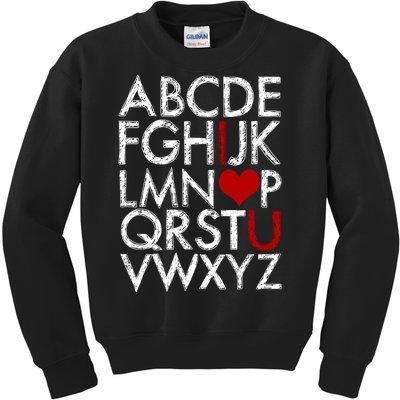 Alphabet ABC I Love You Valentines Day Kids Sweatshirt