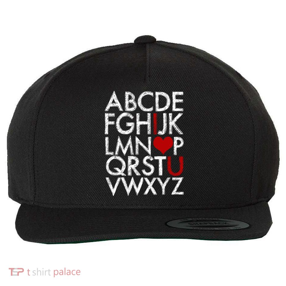 Alphabet ABC I Love You Valentines Day Wool Snapback Cap