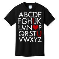 Alphabet ABC I Love You Valentines Day Kids T-Shirt