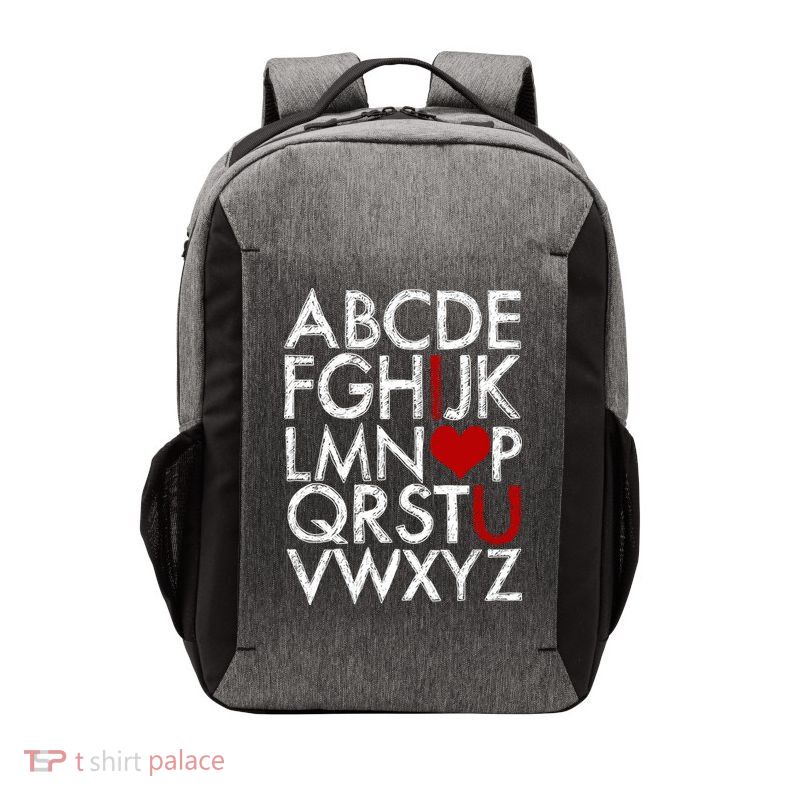 Alphabet ABC I Love You Valentines Day Vector Backpack