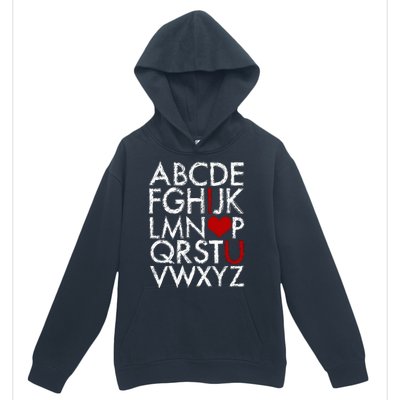 Alphabet ABC I Love You Valentines Day Urban Pullover Hoodie