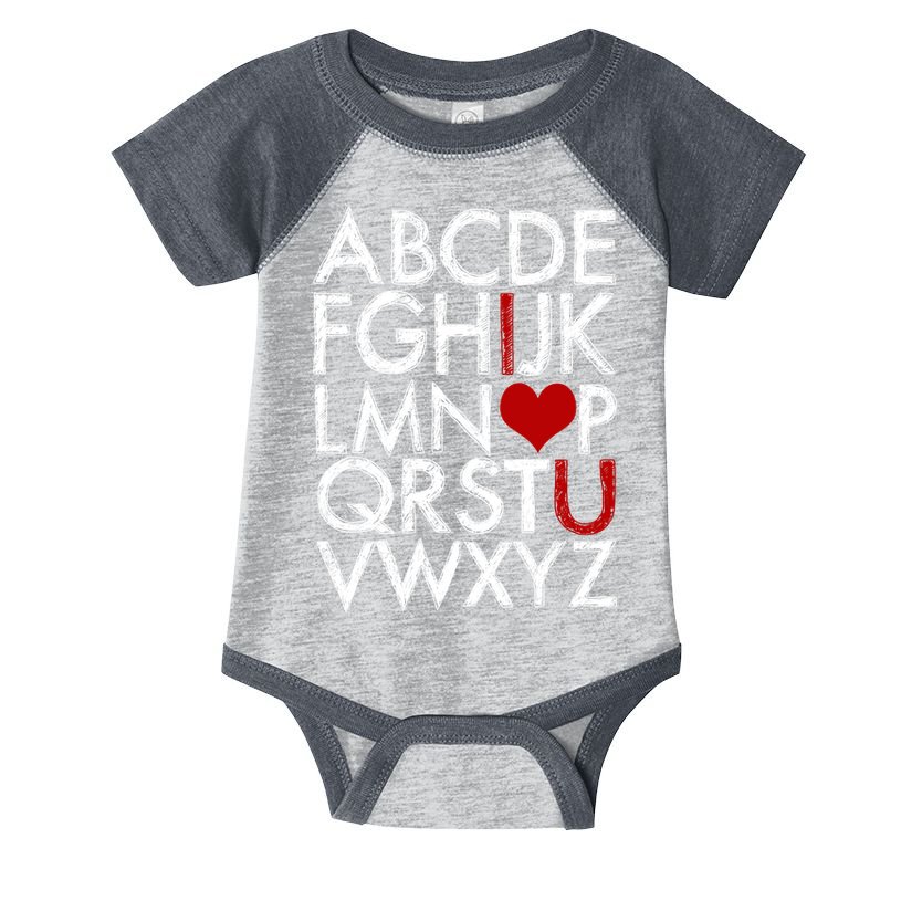 Alphabet ABC I Love You Valentines Day Infant Baby Jersey Bodysuit