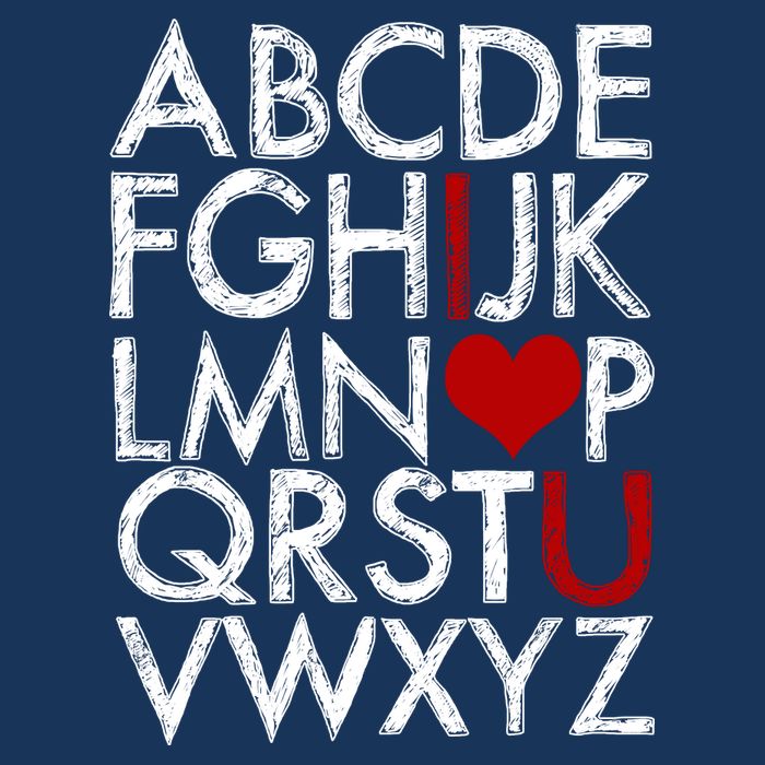 Alphabet ABC I Love You Valentines Day Infant Baby Jersey Bodysuit