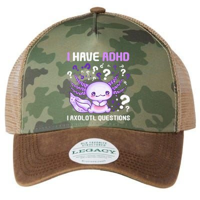 Adhd Awareness I Axolotol Questions Legacy Tie Dye Trucker Hat