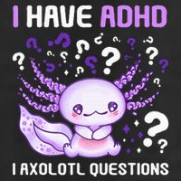 Adhd Awareness I Axolotol Questions 7 Panel Mesh Trucker Snapback Hat