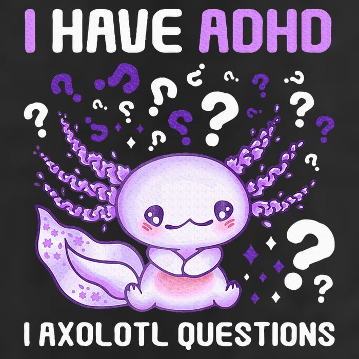 Adhd Awareness I Axolotol Questions 7 Panel Mesh Trucker Snapback Hat