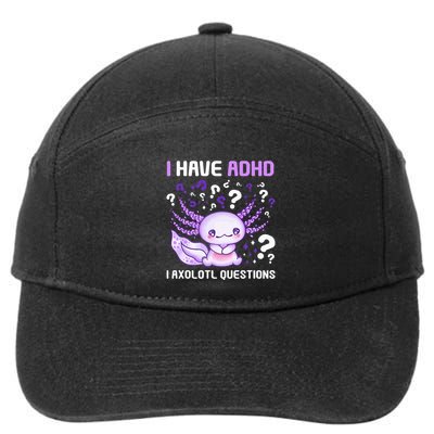 Adhd Awareness I Axolotol Questions 7-Panel Snapback Hat