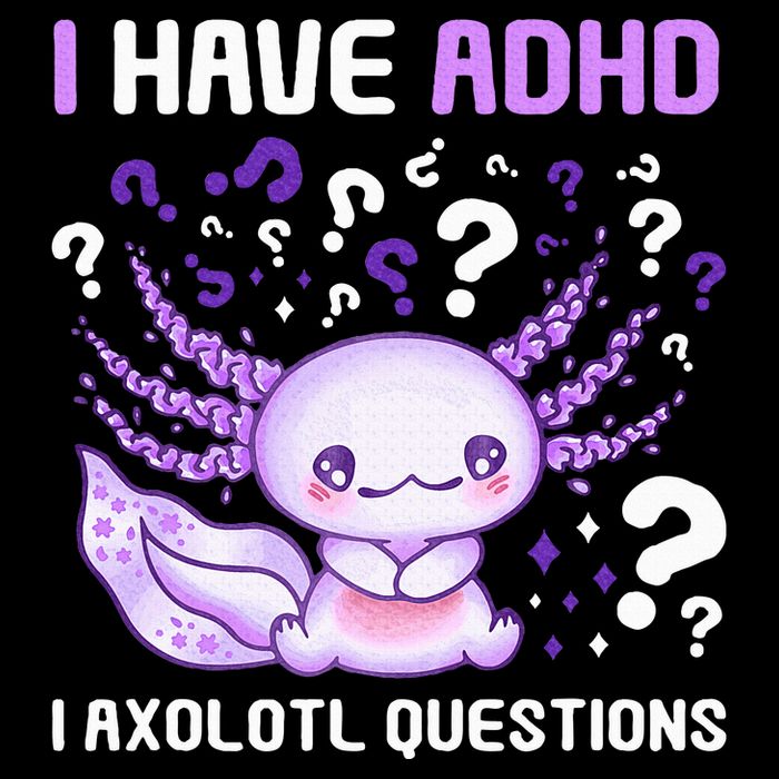 Adhd Awareness I Axolotol Questions 7-Panel Snapback Hat