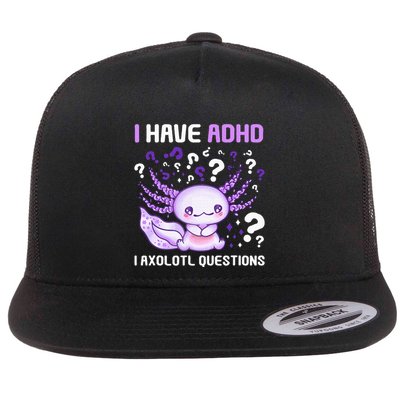 Adhd Awareness I Axolotol Questions Flatbill Hat