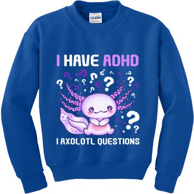 Adhd Awareness I Axolotol Questions Kids Sweatshirt