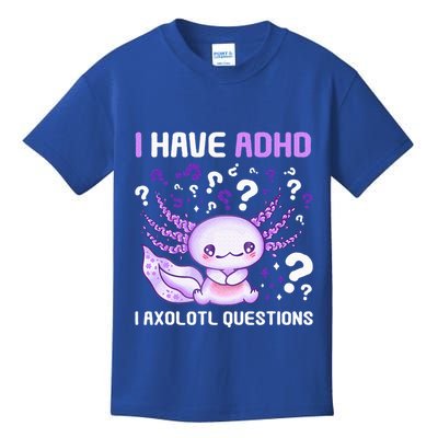 Adhd Awareness I Axolotol Questions Kids T-Shirt