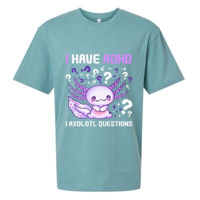 Adhd Awareness I Axolotol Questions Sueded Cloud Jersey T-Shirt