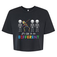 Autism Awareness  Its Ok To Be Different Bella+Canvas Jersey Crop Tee