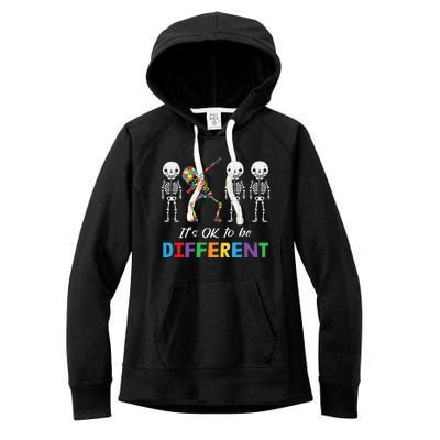 Autism Awareness  Its Ok To Be Different Women's Fleece Hoodie