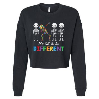 Autism Awareness  Its Ok To Be Different Cropped Pullover Crew