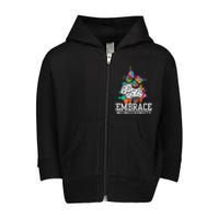 Autism Awareness I ADHD I ASD I Embrace Neurodiversity Toddler Zip Fleece Hoodie