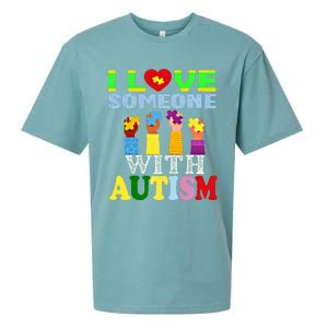 Autism Awareness I Love Someone With Autism Gift Sueded Cloud Jersey T-Shirt