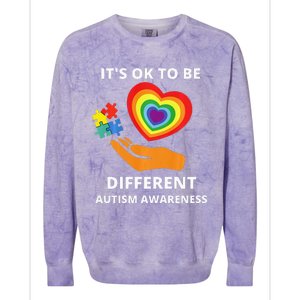 autism awareness its ok to be different Colorblast Crewneck Sweatshirt