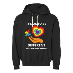 autism awareness its ok to be different Garment-Dyed Fleece Hoodie